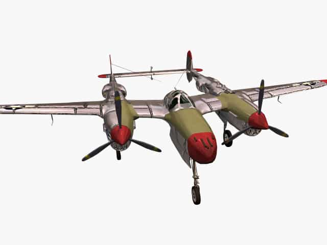 3D model P-38 J Lightning