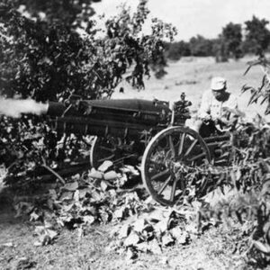 Chinese artillery in action.