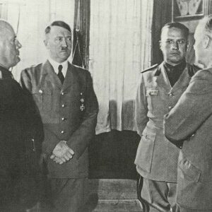 Mussolini, Hitler, Ciano and Ribbentrop