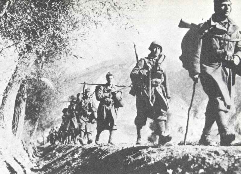 Italian Invasion of Greece 1940 5 Italian infantry advancing in Greece.