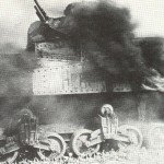Burning M3A3 Lee Russian front