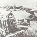 Unloading bombs for Petlaykov Pe-2 dive bombers