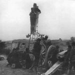 French 75mm field gun in action