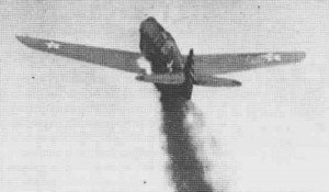 P-40 E falls victim to an Oscar