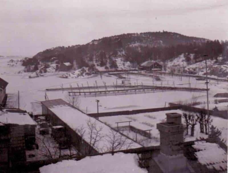 View over the rooftops in the winter of 1940-41 on the outskirts of Kristiansand