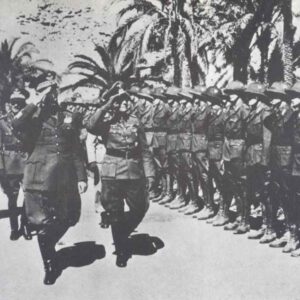 Romel gives a reception to new arrived units of the Afrika Korps
