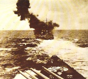 battlecruiser Gneisenau is firing her guns
