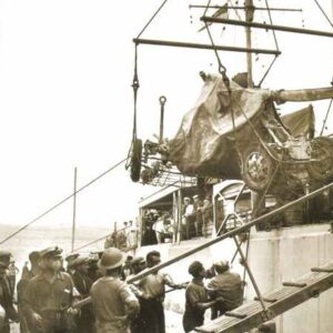 Unloading Bofors in Greece