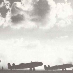Handley Page Halifax bombers before the start.