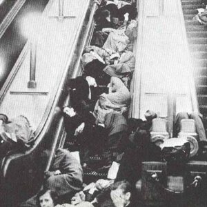 Underground Station in London as air raid shelter