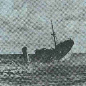 Allied merchantmen sinking