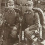 Two German soldiers with their Mauser rifles.