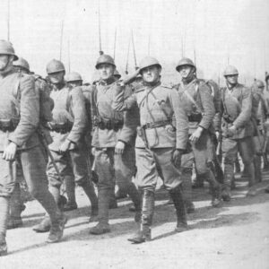 Men of the Belgrade 'Iron Regiment' on the march
