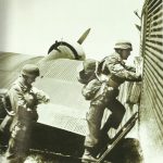 Paratroopers enter a Ju 52.