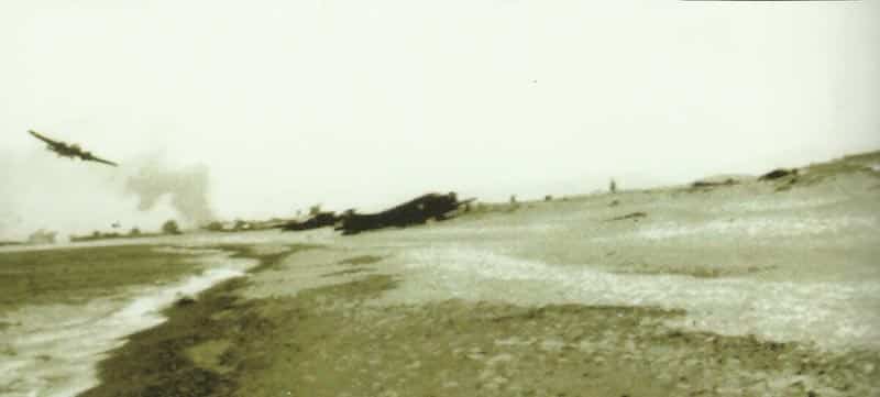 Ju 52s landing under fire on and around Maleme airfield