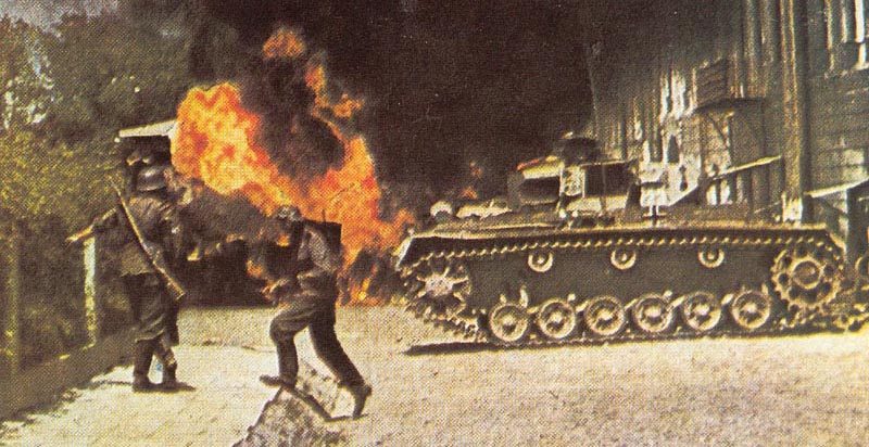 Panzer 3 in street fightings.