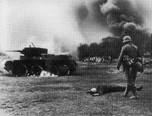Diary July 10, 1941 5 knocked out and burning Russian BT tank