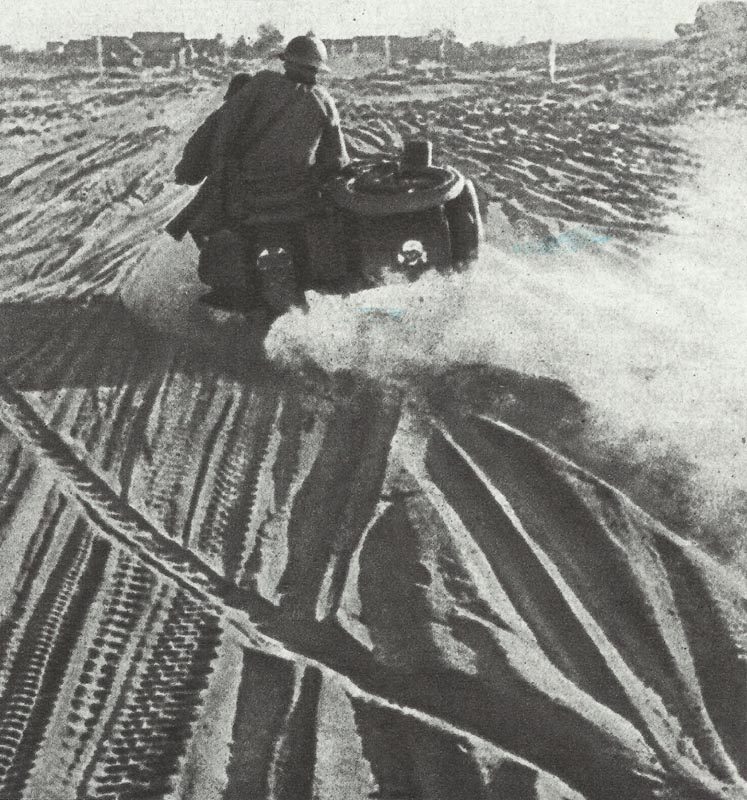 Diary August 17, 1941 5 motorcycle troops on sandtrack