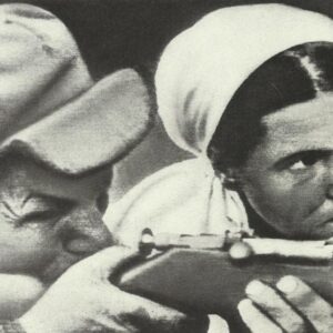 Russian peasant and his wife during exercise Shootout.
