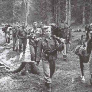 German infantry advancing near Leningrad.