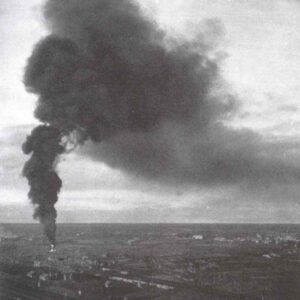 petrol tanks in front of Leningrad are burning