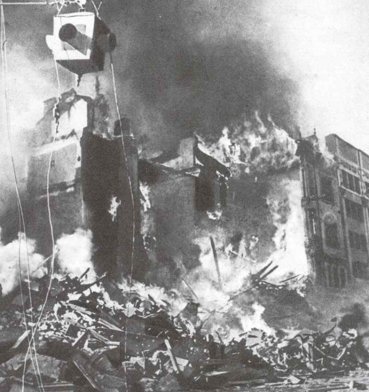 Burning main road in Kiev