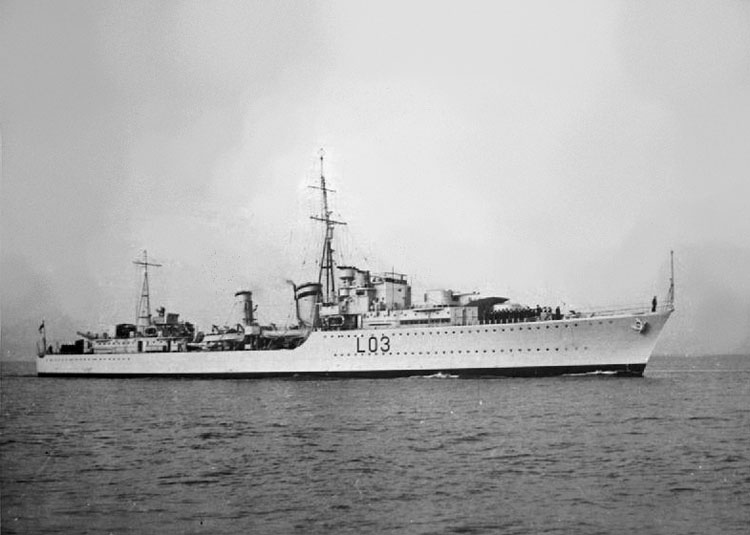 destroyer HMS Cossack