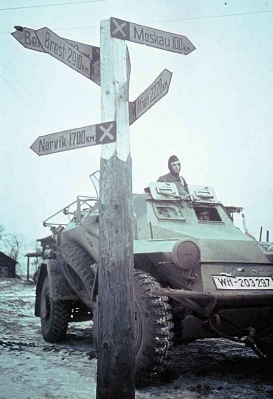 Diary October 14, 1941 3 German armoured car near Moscow