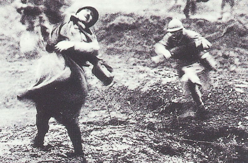 French soldier falls
