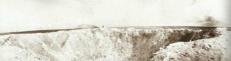 crater of a single mine explosion