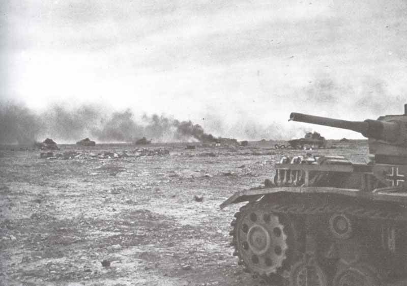 destroyed German tanks during Operation Crusader