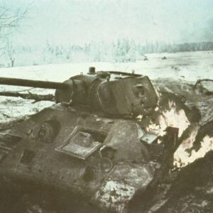 Knocked-out Russian T-34