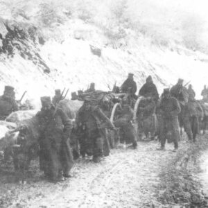 Serbian artillery on the winter move