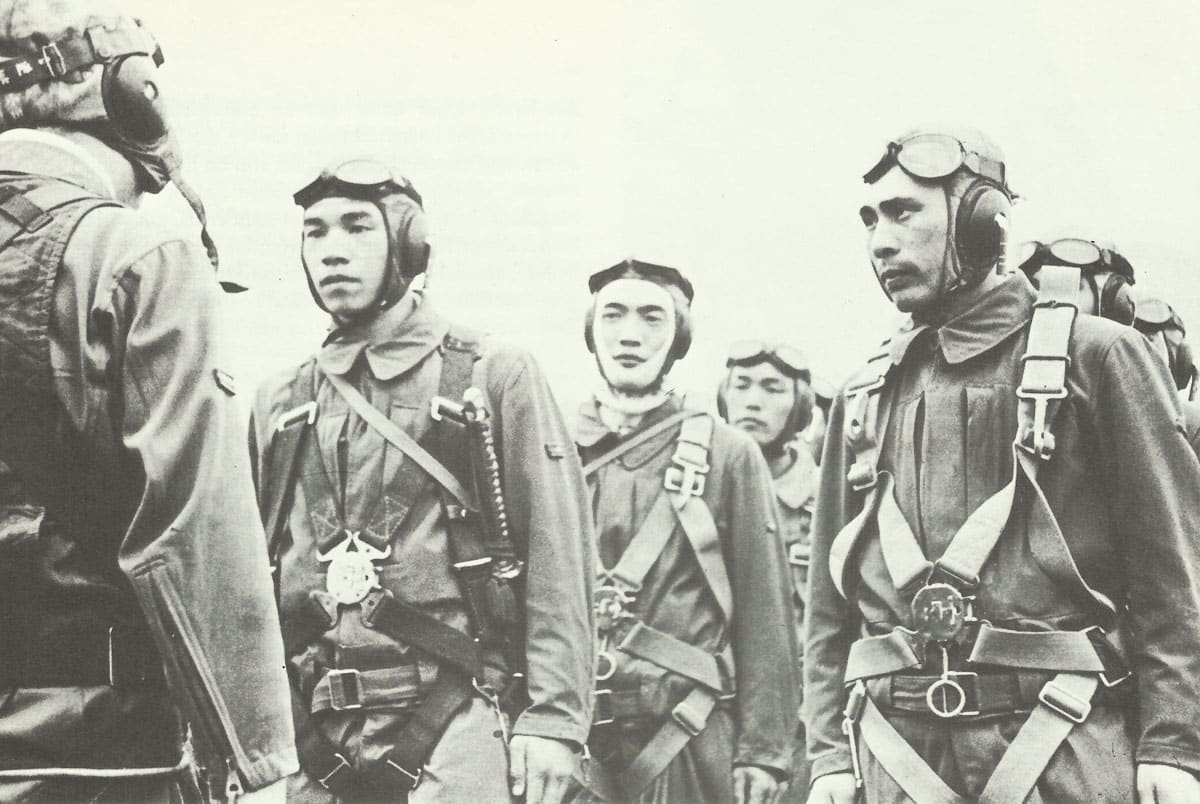 Japanese aircraft crews during the last briefing