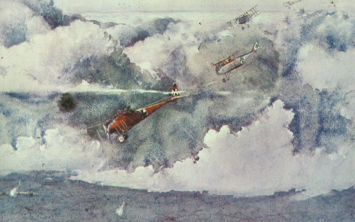 Attack of German Albatros fighters