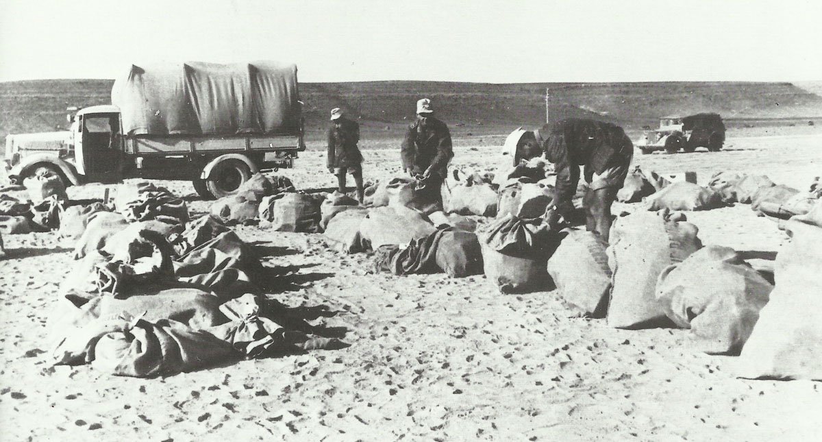 Opel Blitz truck is loaded with supplies