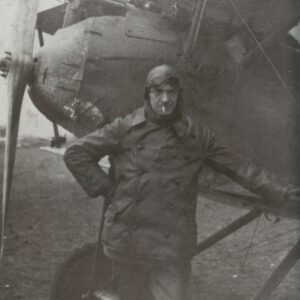 Emil Meinecke poses beside his Halberstadt fighter