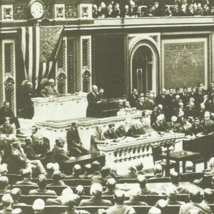 President Woodrow Wilson addresses Congress