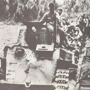 Japanese tanks crossing a auxiliary bridge in Burma.