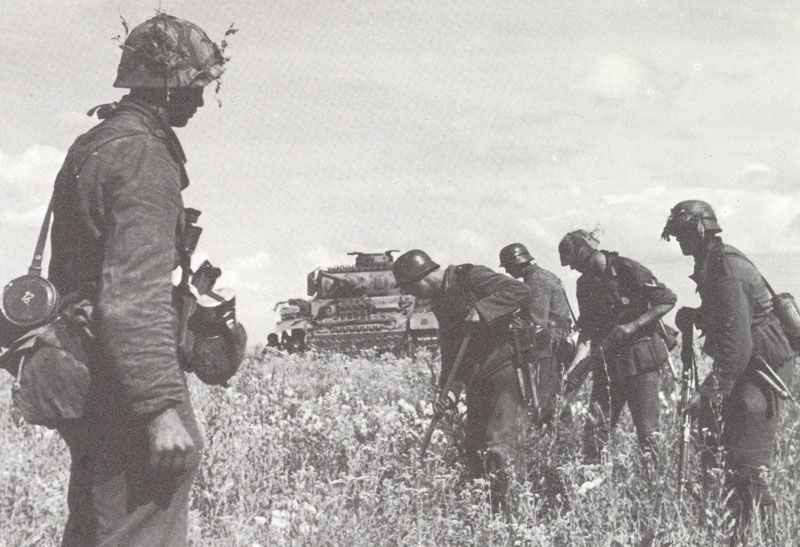 German engineers clearing a mine field