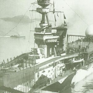 'HMS Furious' with a Sea Scout Z anti-submarine balloon