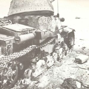 Knocked out Italian M14/41 tank