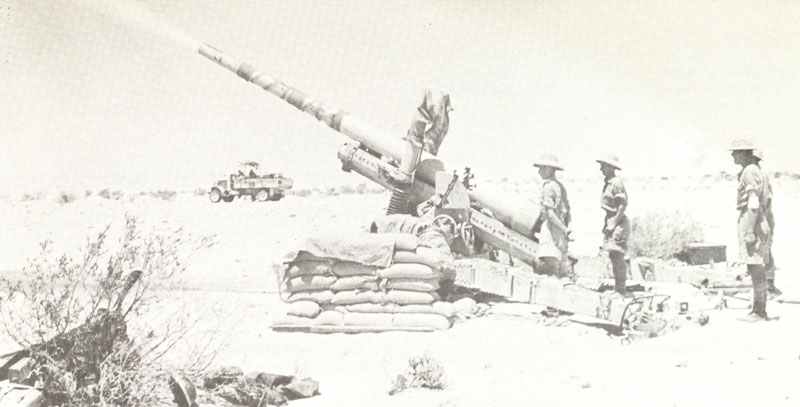 British 4.5in howitzer is firing