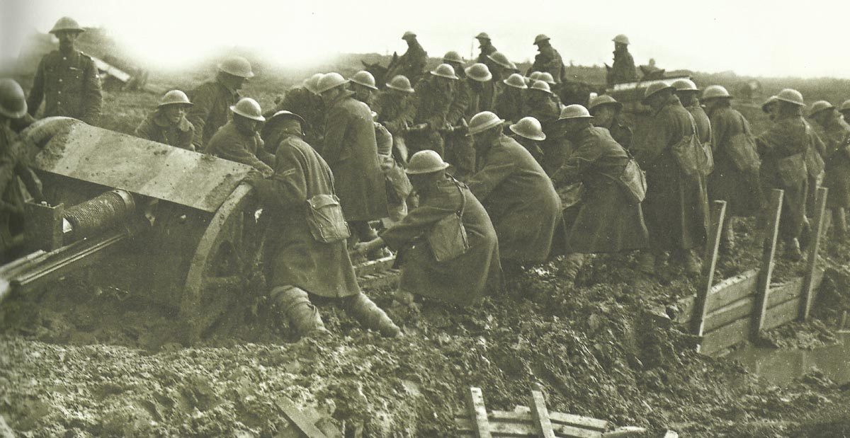 Diary August 26, 1917 4 field gun in mud at Ypres
