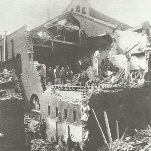 aftermath of a German bomber raid on London