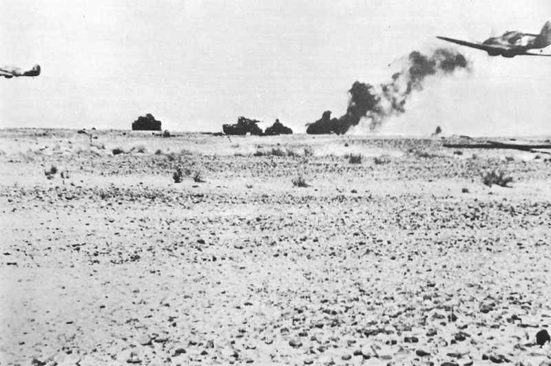 'Tank Busters' Hurricane II D attacking German tanks