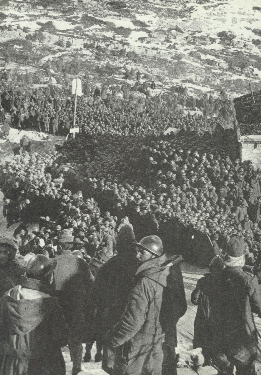 PoWs collection point for Italians