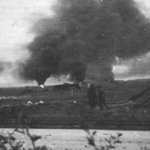 Bone airfield after a Luftwaffe raid.