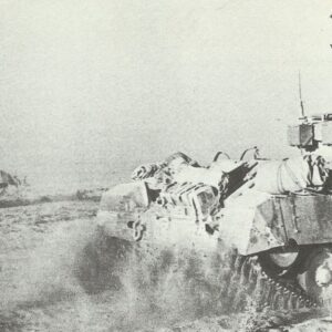 Infantry tanks Valentine on the advance at Ghazala