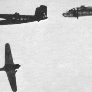 Japanese fighter shot down by B-25 Mitchell